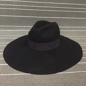 Len cảm thấy thời trang quá khổ lớn vành đen cứng mềm 16cm rộng vành Fedora <span class=keywords><strong>Hat</strong></span> dành cho phụ nữ phụ nữ hiển thị các sự kiện bên - Product Image 4