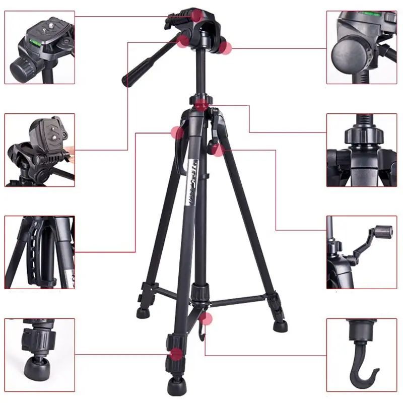 Portable Professional Travel Aluminum Tripod Weifeng WF-3560