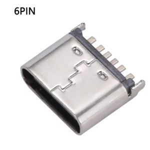 Conector de Enchufe SMT de <span class=keywords><strong>6</strong></span> Pines, <span class=keywords><strong>Micro</strong></span> <span class=keywords><strong>USB</strong></span> Tipo C 3.1 Hembra, Colocación SMD DIP, Metal de Alta Calidad para Diseño de PCB, PD de Alta Corriente y Carga Rápida - Product Image 3