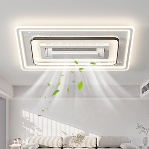 White Modern Ventilador De Techo Con Luz Living Room Dining Room Bladesless <strong>Fan</strong> With Light - Product Image 3