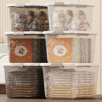 Boîte de rangement transparente Haogle de grande capacité, design moderne, en PP écologique, avec couvercle, pour armoire