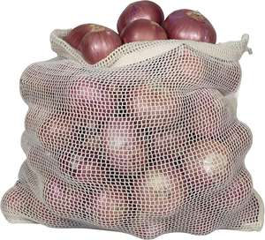 Huamaohengchun Bolsas de Almacenamiento de Cebolla Duraderas y Reutilizables, Bolsas de Malla con Cordón, Lavables, para Patatas y Hortalizas de Raíz (3 Tamaños Extra Grandes) - Product Image 1