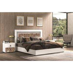 סט ריהוט לחדר שינה הכולל שידת לילה מודרנית יוקרתית ממלמין בהתאמה אישית, מיטה זוגית בגודל קינג סייז, סיטונאי מהמפעל - Product Image 2