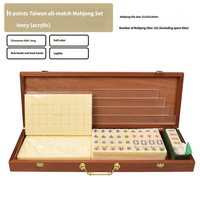 Ensemble de Mahjong en Acrylique Tendance de Taïwan avec Tuiles à Mélanger à la Main pour Jeu de Loisirs Familial en Intérieur – Stock Disponible
