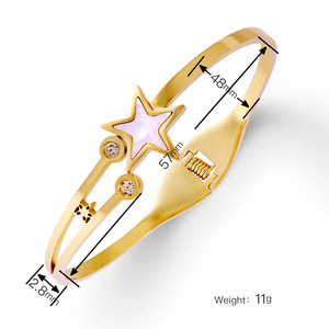 Bracelet pour femme en acier inoxydable plaqué or diamanté, motif LotusS Pong Fox Pentagram, ne se décolore pas, cadeau idéal, best-seller <span class=keywords><strong>TikTok</strong></span> - Product Image 2
