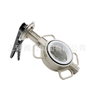 Válvula de mariposa Up The Ball D371F 10 16P con revestimiento de PTFE, acero inoxidable 304, volante manual para medios ácidos y alcalinos - Product Image 5