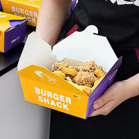Cajas de Papel Ecológicas Impresas Personalizadas para Llevar, para Pollo Frito, Hamburguesas, Sushi, Envases Desechables de Grado Alimenticio para Comida para Llevar