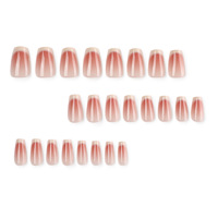 Lot de 24 faux ongles ballerine à presser, dégradé rose, pointes d'ongles artificielles, fournisseur d'ongles à presser, best-seller
