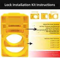 Kit d'installation de serrure de porte, gabarit de guidage en plastique réglable avec scie cloche en acier au carbone pour portes de 35 à 43 mm d'épaisseur
