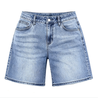 Shorts en jean coupe trapèze pour femme, taille basse, jambes larges, style jorts, pour tenues d'été et de barbecue en extérieur
