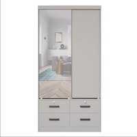 Porte coulissante chambre petit miroir armoire dans un design moderne