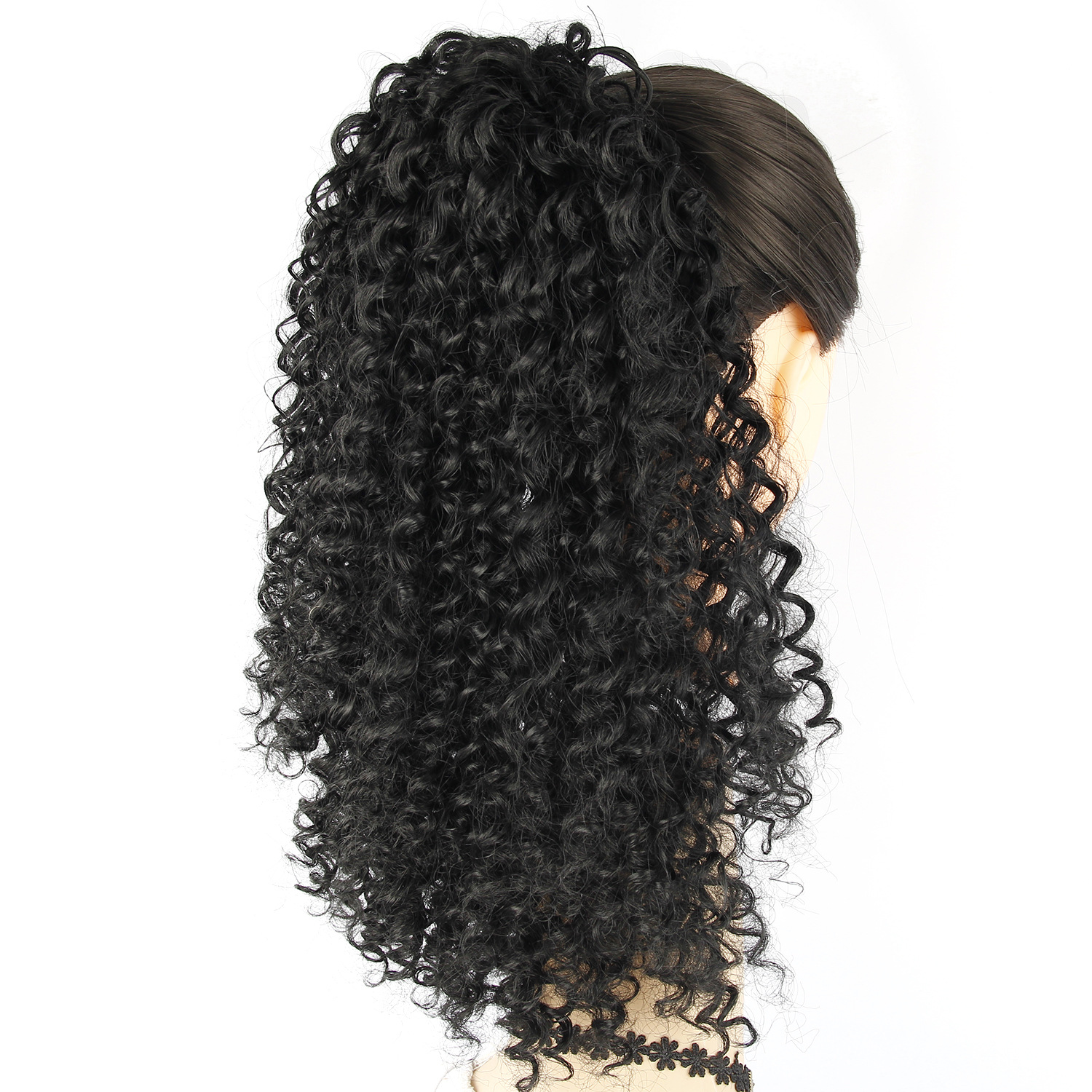 Wholesale 14inch curly drawstring braided Ponytail hair extension for women