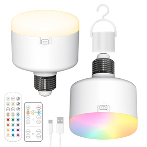 Lampe de nuit LED rechargeable T072 E26, changeant de couleur RGB avec télécommande, pour le camping, lampe murale de chevet - Product Image 1