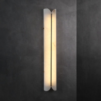 Lampe murale moderne italienne minimaliste pour salon, abat-jour en albâtre, LED dimmable, construction en cuivre, 3000-6000K