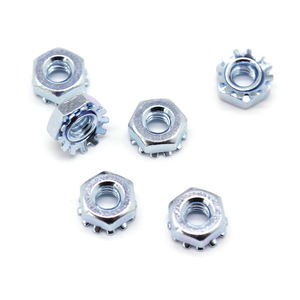 Tuercas Hexagonales K-<span class=keywords><strong>Lock</strong></span> M3-M12 con Recubrimiento de Zinc Azul de Precisión Personalizada, con Arandela Dentada Externa, para Automoción y Electrodomésticos - Product Image 1
