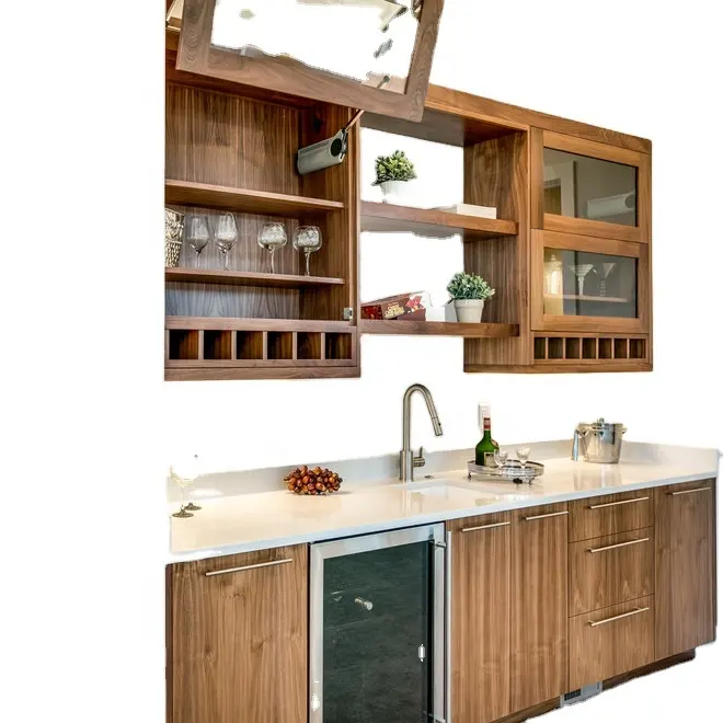 Ais Modern tasarımlar yüksek son ekonomik özel mobilya kullanılan küçük tam beyaz L şekilli melamin mutfak dolapları çin'den