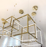 ECOJAS Personnalisable Moderne Hôtel Lobby Villa Escalier Carré Luxe Grand Projet Led Lustre