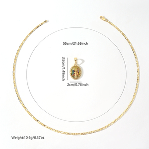 Collana con Ciondolo a Forma di Figura Religiosa, Gioielli Cristiani Placcati in Oro - Product Image 6