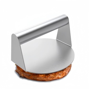 Pressa per Hamburger in Acciaio Inox per Piastra, Utensile per Smashburger, Bacon, Carne Macinata, Carne, Salsiccia - Product Image 1