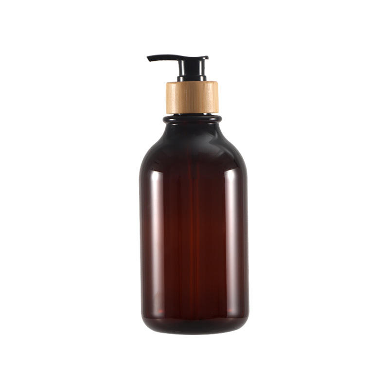 custom labels plastic soap pump bottle soap dispenser bottle liquid soap bottle with bamboo holder