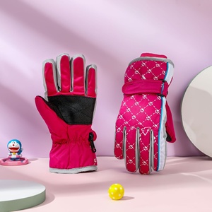 Gants de <span class=keywords><strong>ski</strong></span> d'hiver pour enfants épaissi coupe-vent PU pour le snowboard équitation voiture électrique Double verrouillage chaud gants résistants au froid - Product Image 1