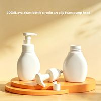 Bouteille PET de 300 ml en gros avec pulvérisateur rond, flacon de stock pour désinfectant pour les mains, gel douche, bouteille de lavage avec bouchon à pression pour shampoing