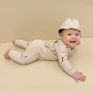 עיצוב חדש כותנה רך תינוק רומפר פיג'מה יילוד שינה עצלן רומפר בנים בנות בגדי מודפס מותאם אישית תינוק רומפר