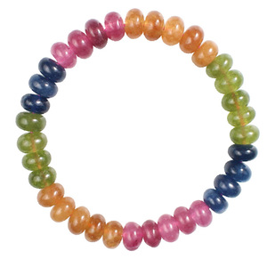Quartzite Imitation Rainbow Tourmaline Chalcedony <b>Bracelet</b> 5x8mm <b>Ball</b> Shape Single Strand Everyday Wear Jewelry - Product Image 3