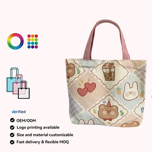 Phụ nữ 'phim hoạt hình dễ thương nhỏ xách tay túi vải hàng ngày sử dụng văn học Túi Xách Vải Tote cần thiết cho đường phố mua sắm - Product Image 1
