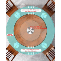 Table tournante ronde pivotante en verre trempé Lazy Susan grande assiette de service plateau rotatif transparent