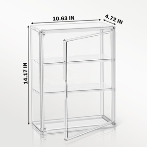 DAYOOH Minimalist 2-Tier Countertop Collectibles Organizer Showcase Kotak Display Akrilik Transparan untuk Figur Aksi dengan Pintu Magnetik - Product Image 2