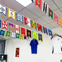 Drapeau de fanion en guirlande personnalisé imprimé 14*21cm pour supporters de football, drapeaux nationaux et de pays du monde entier, vente en gros Swil