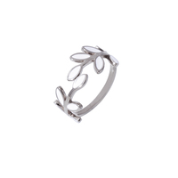 Branches et feuilles en acier inoxydable de mode créative dégoulinant d'anneau d'huile