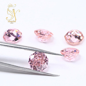 Prix d'usine en gros pour pierres précieuses synthétiques pour accessoires de bijouterie, qualité 5A, forme de rose millénaire, zircone cubique Padparadscha - Product Image 3