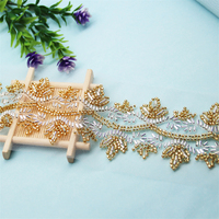 6Cm Multi Couleur De Luxe Broderie Dentelle Tissu Fantaisie Robe Décorative Guipure Blanc Perle De Mariée Perles Dentelle Garniture