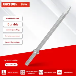 Grote zeshoekige puntige platbeitel met afgeschuinde punt, legering chroomstaal, industriële kwaliteit, metselwerk, elektrische hamer, stalen handvat - Product Image 3