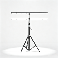 Soporte de Luz Profesional para Escenario con Manivela de 80 kg de Capacidad, Trípode Ajustable con Barra en T para DJ, Conciertos, Eventos y Espectáculos