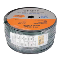 18awg SPT-1 kabel ritsleting hitam kawat ekstensi 1000ft PVC kawat listrik kabel perpanjangan pencahayaan