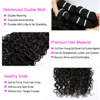 Paquets de cheveux humains de vague d'eau vierge brute non transformés de 30 pouces à cuticule alignée Paquets de cheveux humains indiens humides et ondulés