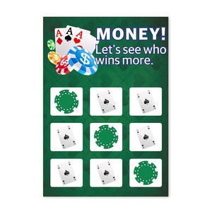 Poker cờ bạc phong cách thẻ cào chiến thắng rút thăm may mắn tùy chỉnh giải thưởng lớn in thẻ cho khuyến mãi - Product Image 3