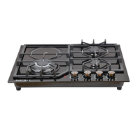 Table de cuisson encastrable 3 feux gaz et 1 électrique en verre trempé, compatible GPL/GN, fabriquée en Chine