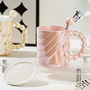 Taza <span class=keywords><strong>de</strong></span> cerámica práctica <span class=keywords><strong>de</strong></span> perlas Lelyi, taza <span class=keywords><strong>de</strong></span> agua <span class=keywords><strong>para</strong></span> el hogar <span class=keywords><strong>de</strong></span> pareja <span class=keywords><strong>de</strong></span> diseño moderno <span class=keywords><strong>para</strong></span> regalo <span class=keywords><strong>de</strong></span> cumpleaños - Product Image 3