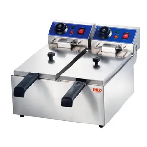 Hotel Restaurant kitchen Equipment 12L Countertop Double Cylinder Stainless Steel Commercial Electric Chicken Fryer