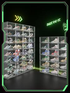 Cajas de <span class=keywords><strong>Zapatos</strong></span> Apilables de Plástico, Cajas Transparentes para Tenis, Puerta Magnética Plegable, Almacenamiento de <span class=keywords><strong>Zapatos</strong></span> Transparente, <span class=keywords><strong>Caja</strong></span> de Almacenamiento para Tenis BT-376 - Product Image 5