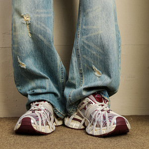 2026 Fashion Cross Lace Chunky Sneakers Breathable Mesh Casual <b>Shoes</b> for Men Women - Product Image 3