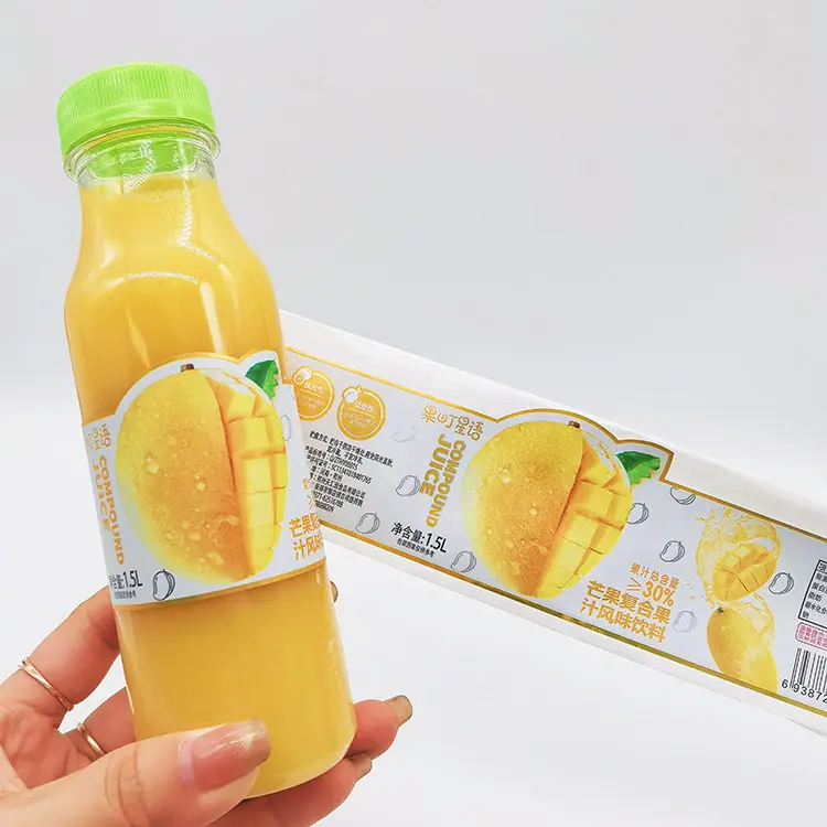 맞춤형 음료 제품 스티커 접착 병 풀 컬러 주스 제품 라벨 맛 물 개인 라벨