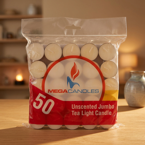 CGA105-W-1.5 X 1 Jumbo Soy Wax <b>Tea</b> <b>Light</b> Candle-White Unscented-Wedding & Birthday Home Decoration - Product Image 2