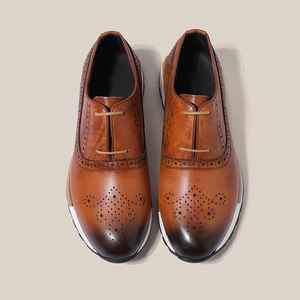 Modernos Zapatos Oxford Casuales de Diseñador Italiano para Hombre, Zapatos Casuales de Negocios de Cuero Vacuno Genuino - Product Image 3