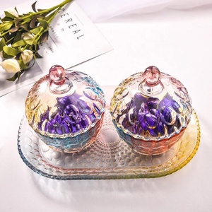 Boîte à bonbons en verre décorative gaufré, de <span class=keywords><strong>grande</strong></span> <span class=keywords><strong>taille</strong></span>, pièces - Product Image 4