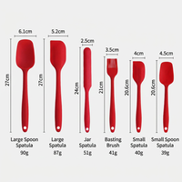 Ensemble de 6 spatules en silicone de qualité professionnelle - Cœur renforcé, résistant à la chaleur, grattoirs anti-rayures pour boulangerie professionnelle
